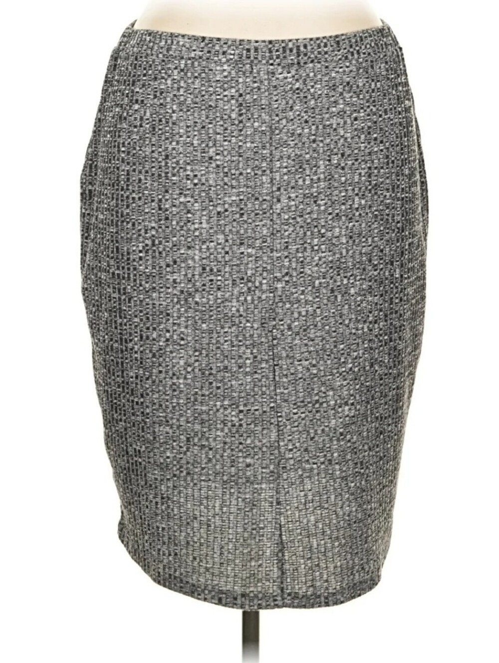 Ashley Blue Size Large Gray Ribbed Pencil Skirt Stretch Soft Knit Light Weight